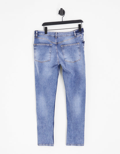 ASOS DESIGN skinny jeans in Y2k tinted mid wash blue