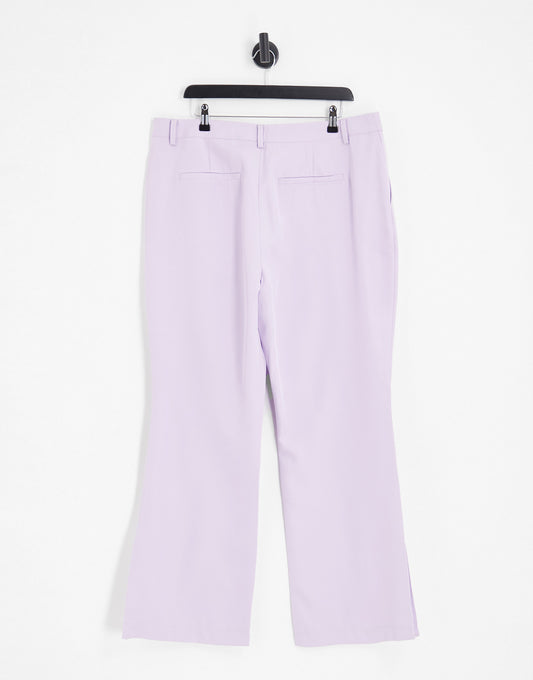 Only Curve flared tailored trousers in lilac