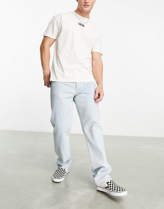 Vans central logo oversized t-shirt in off white