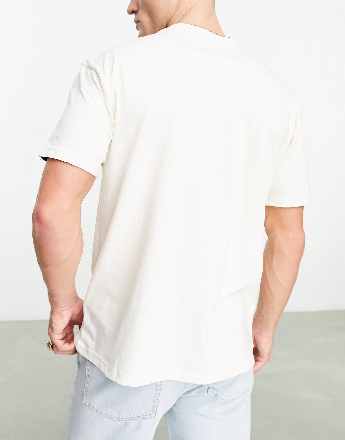 Vans central logo oversized t-shirt in off white