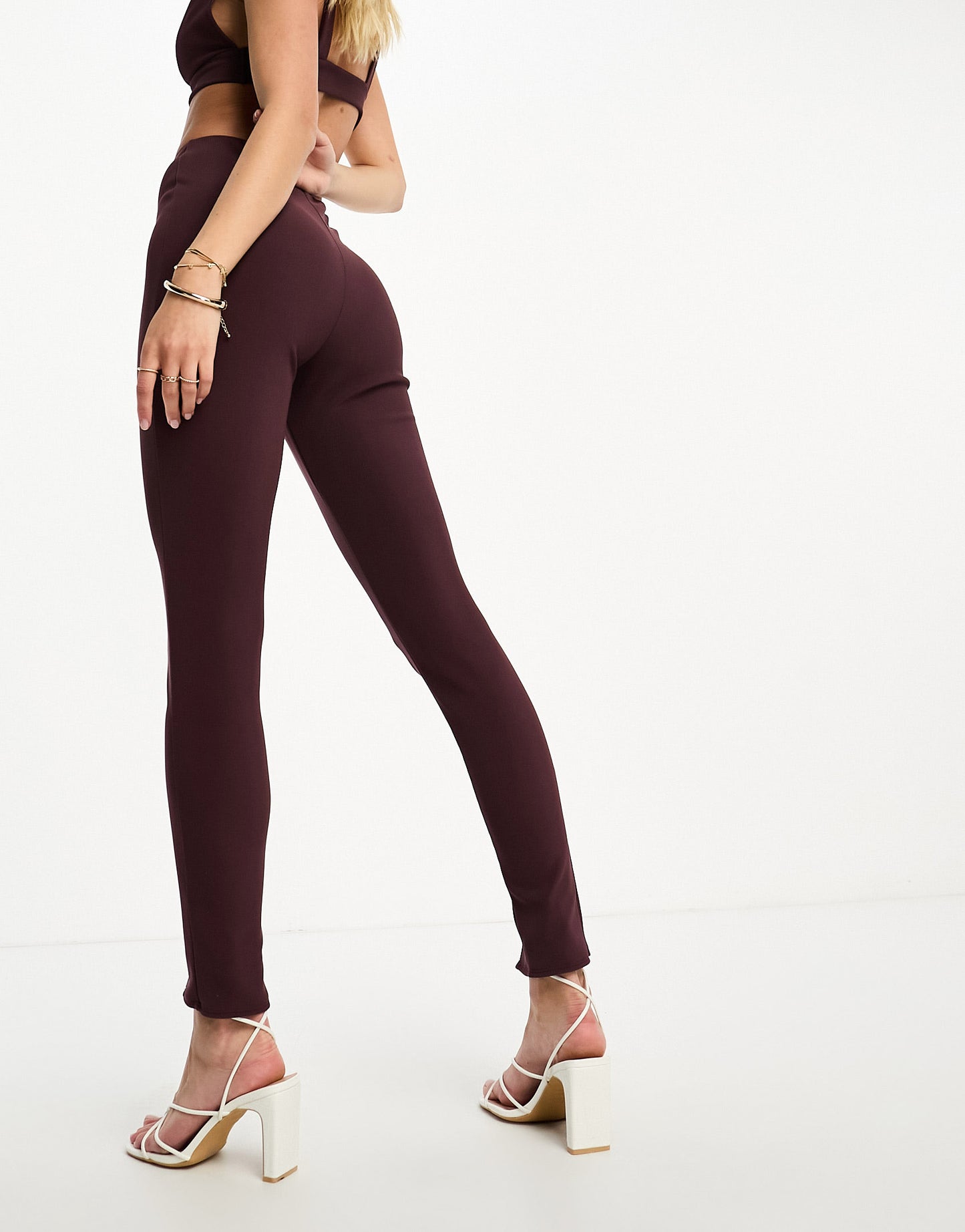 ASOS DESIGN co-ord skinny leggings in plum