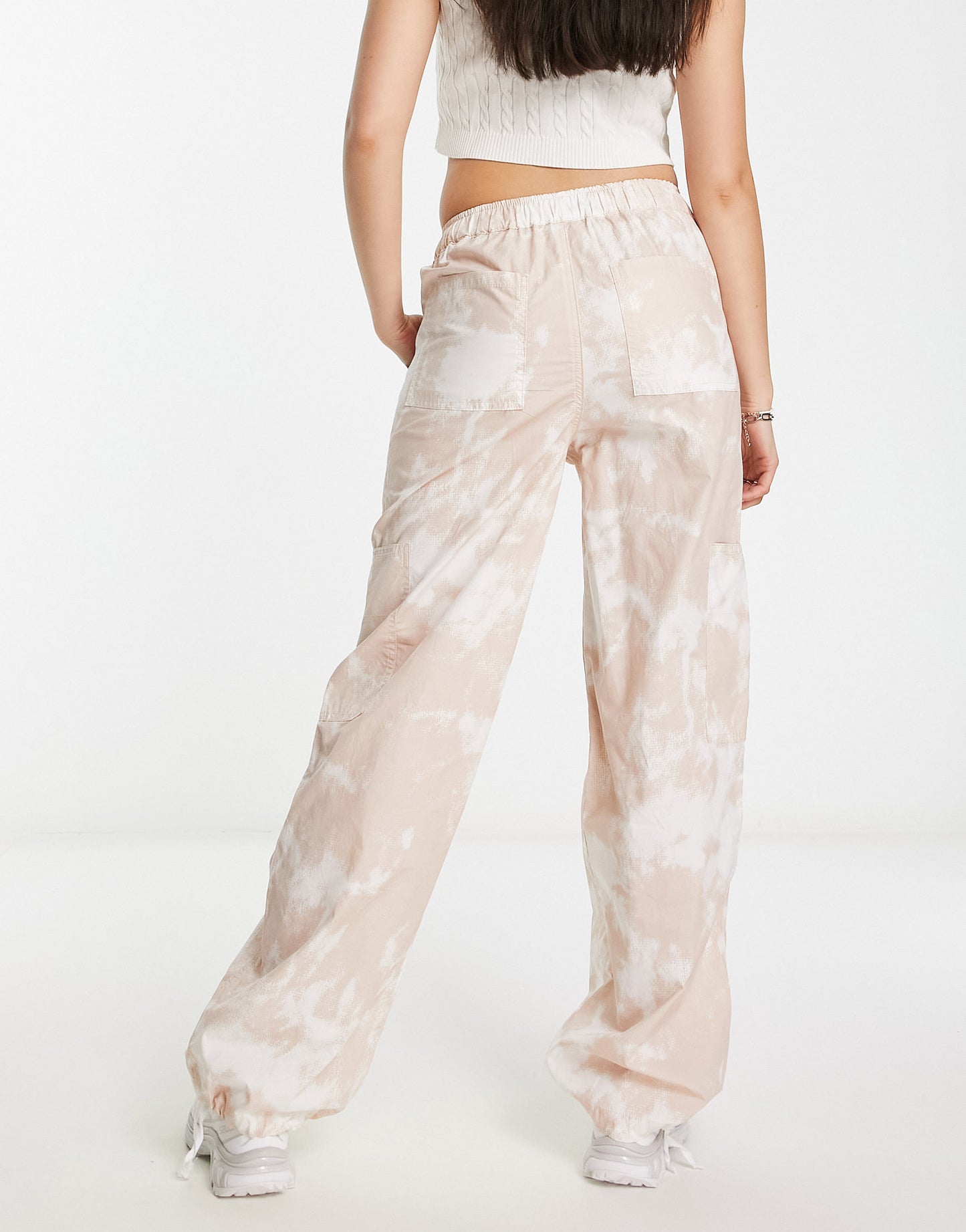 ASOS DESIGN clean pull on cargo trouser in tie dye