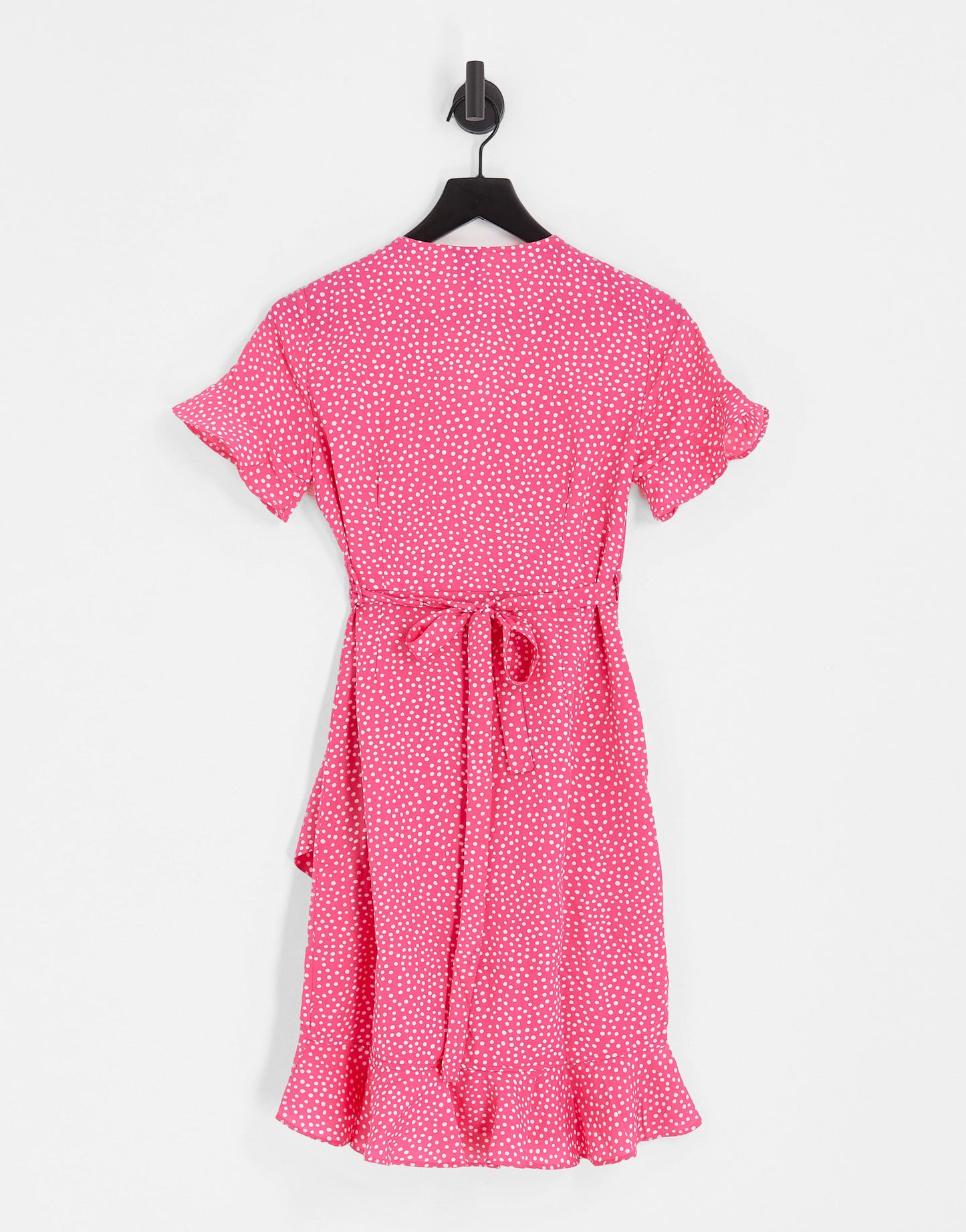 Vero Moda wrap mini dress in pink spot print