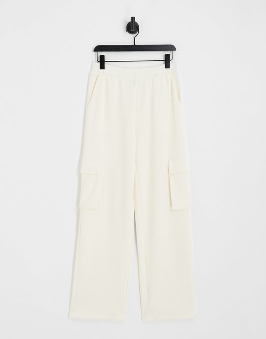 Vero Moda cargo jersey trouser co-ord in cream