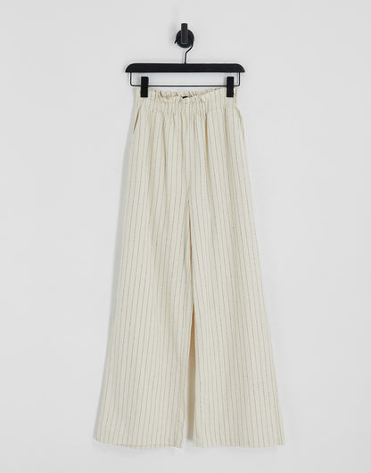 Vero Moda wide leg trouser co-ord in pinstripe