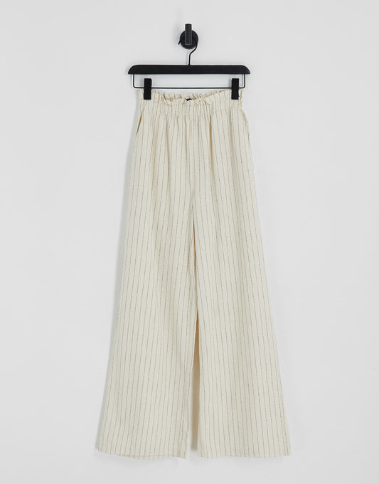 Vero Moda wide leg trouser co-ord in pinstripe