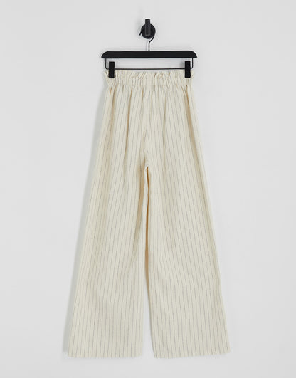 Vero Moda wide leg trouser co-ord in pinstripe