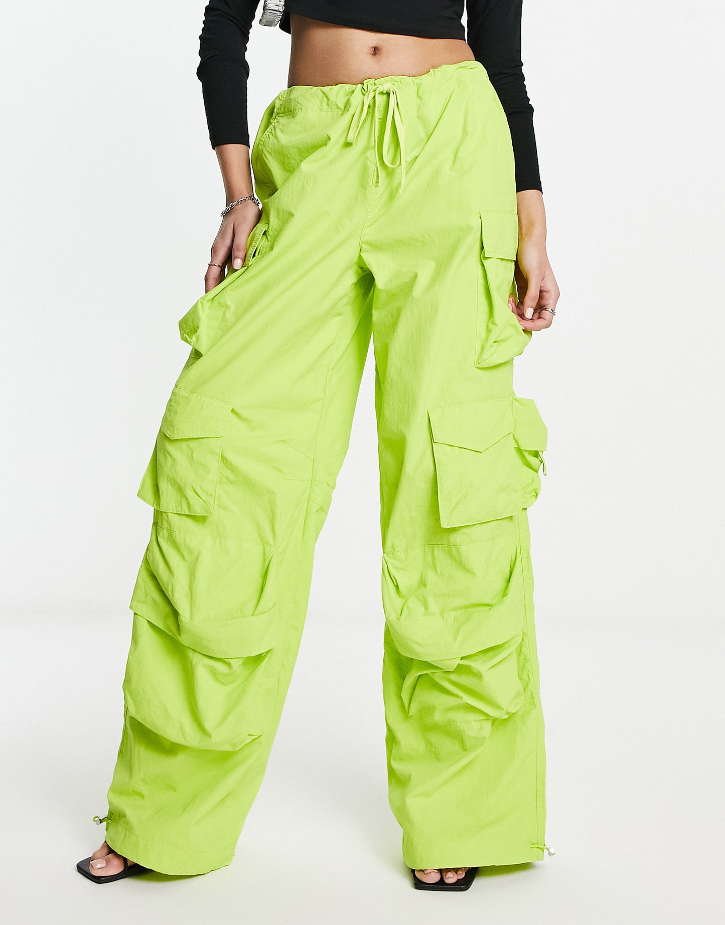 AFRM Etienne nylon parachute trousers in lime