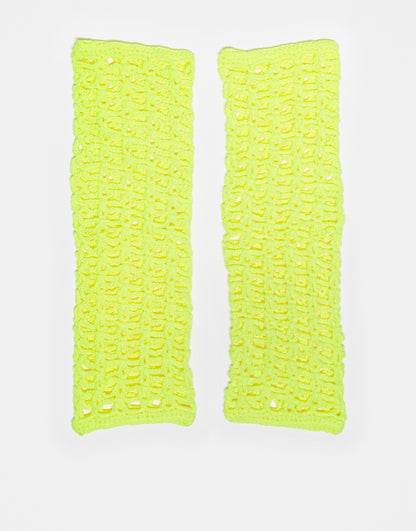 ASOS DESIGN crochet sleeves in yellow