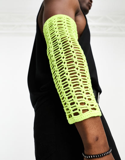 ASOS DESIGN crochet sleeves in yellow