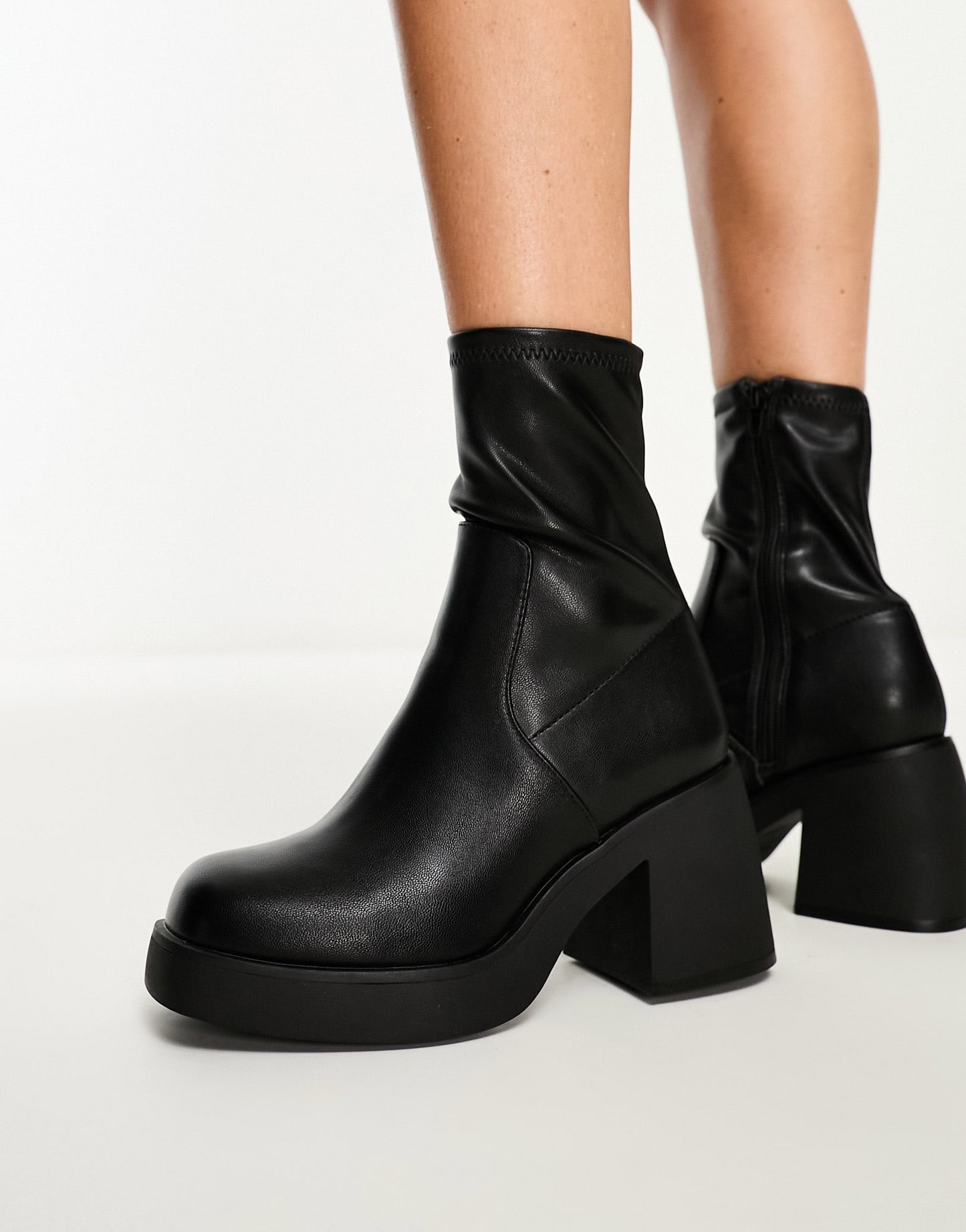 ALDO Persona mid heel sock boots in black