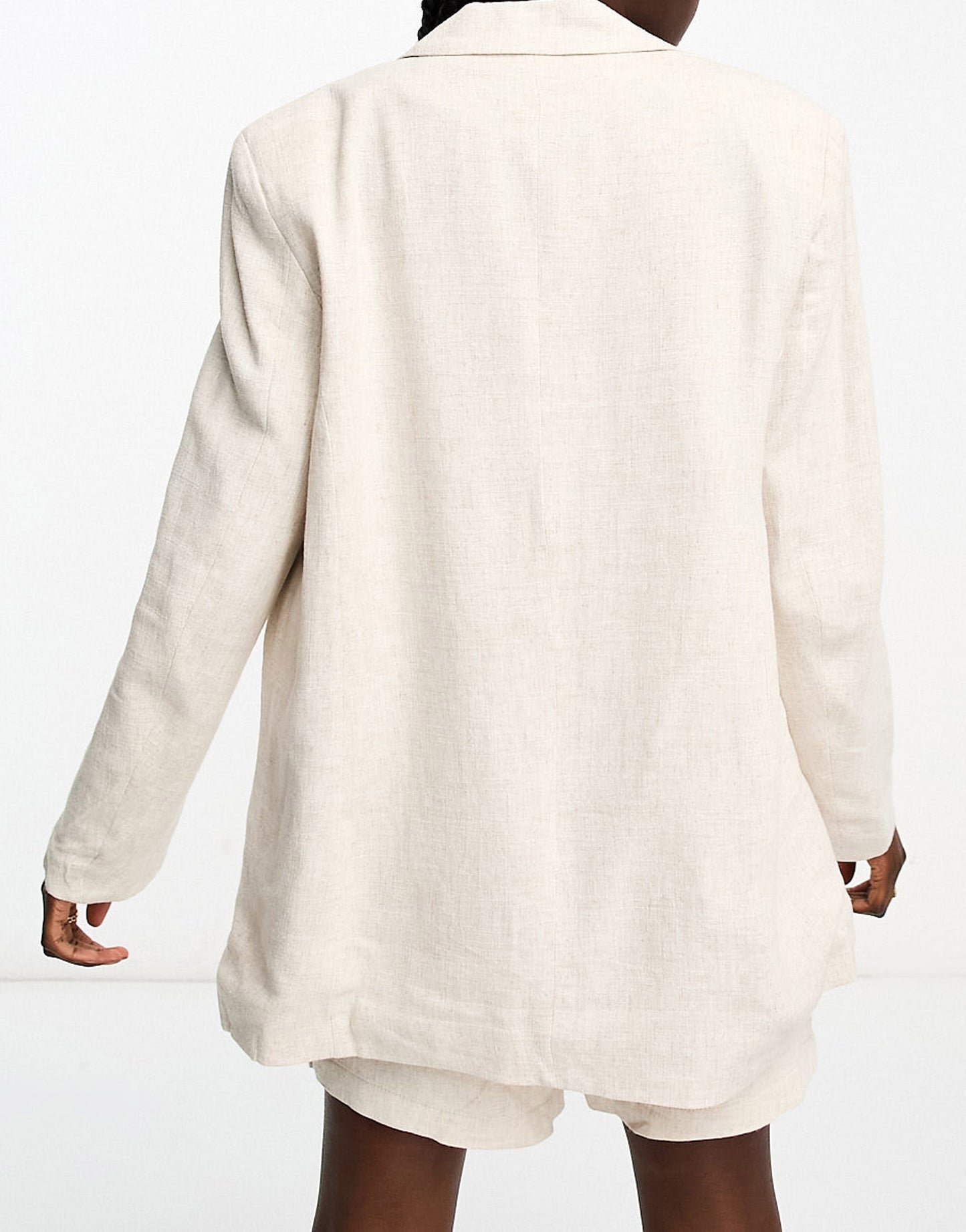 Vero Moda relaxed linen touch suit blazer co-ord in oatmeal