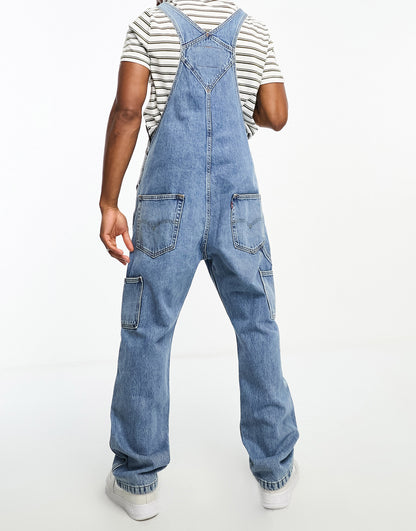 Levi's Workwear capsule Denim overalls in mid blue wash