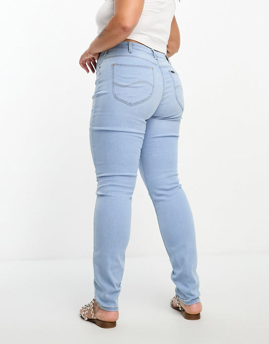 Lee Plus scarlet high rise skinny jeans in extra light denim