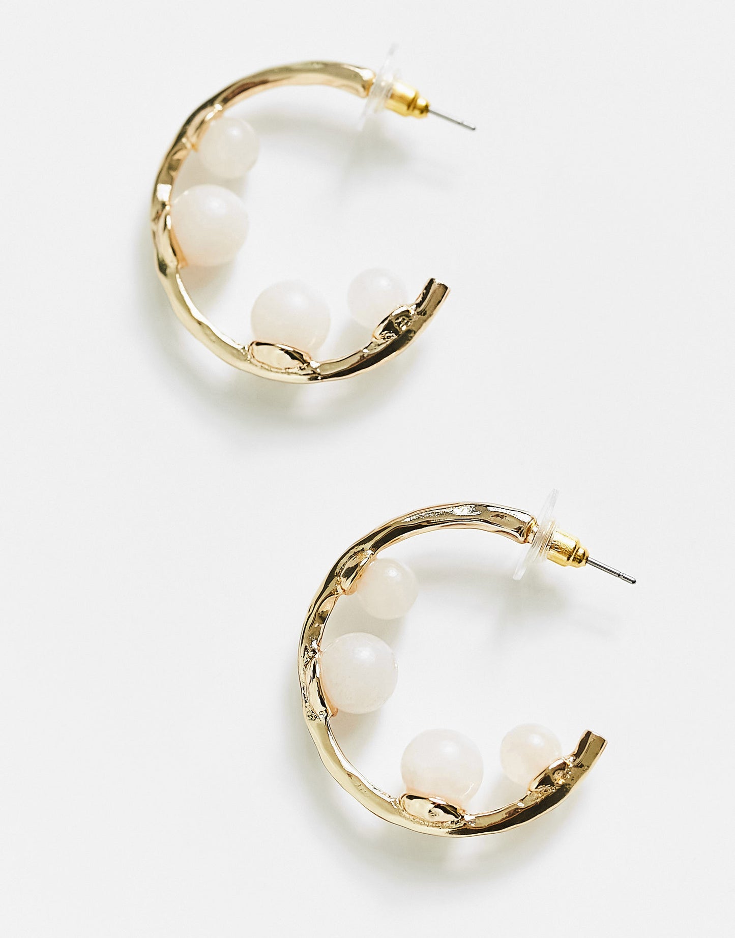 Petit Moments gold plated beaded hoop earrings in gold