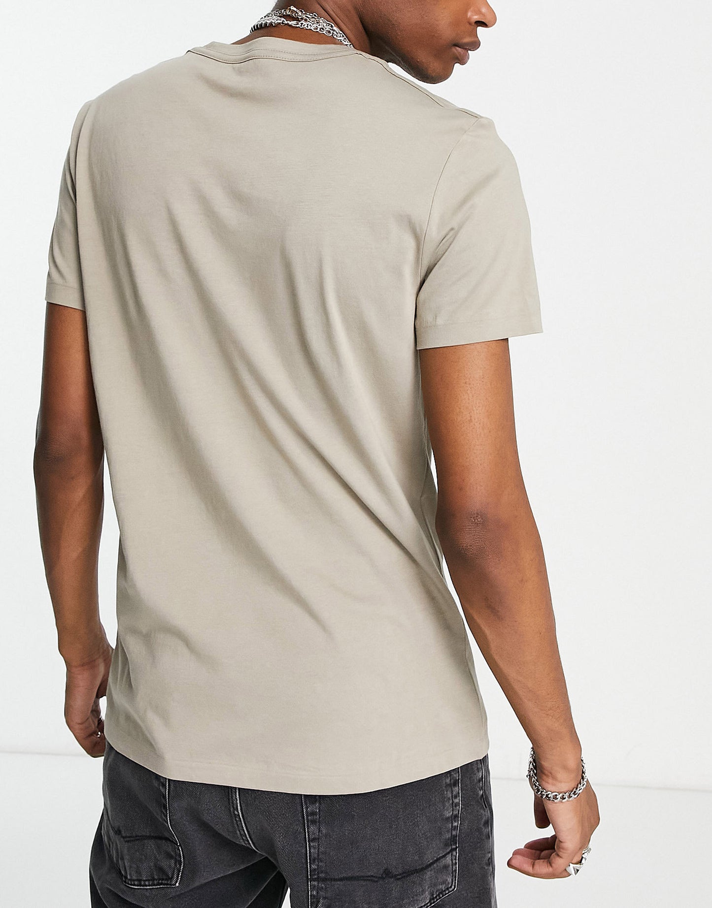 AllSaints Tonic crew t-shirt in sutro grey