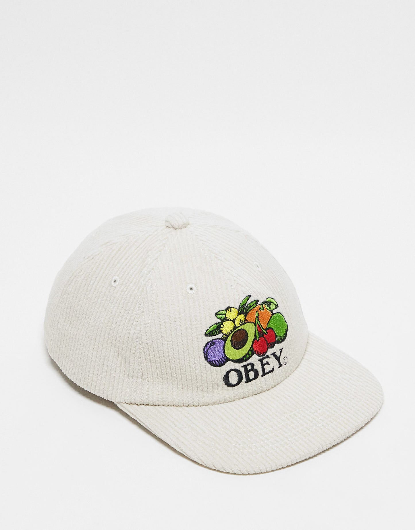 Obey fruits corduroy cap in off white