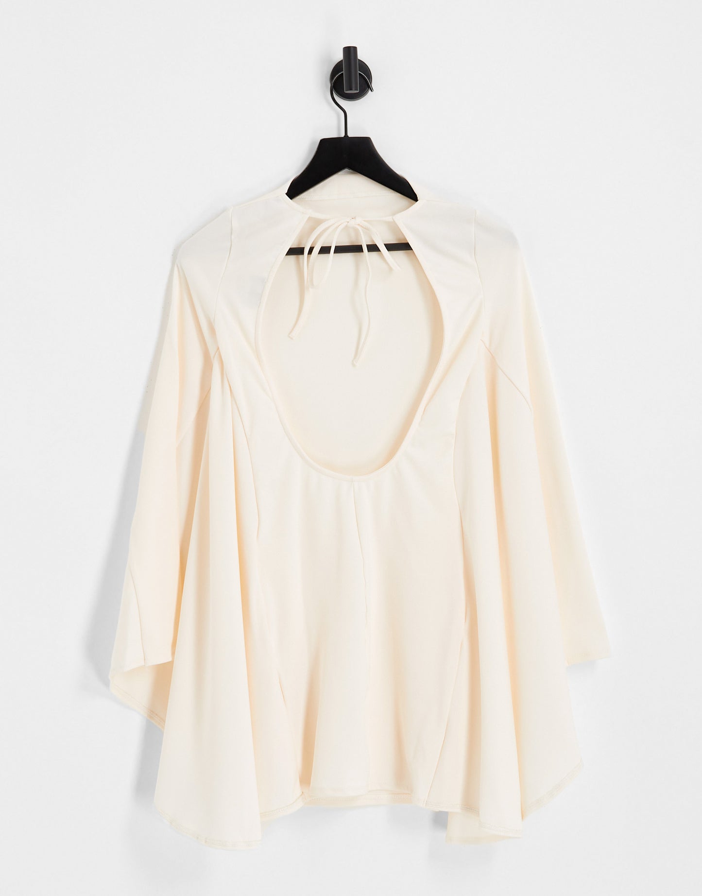 ASOS DESIGN high neck cape mini dress in stone