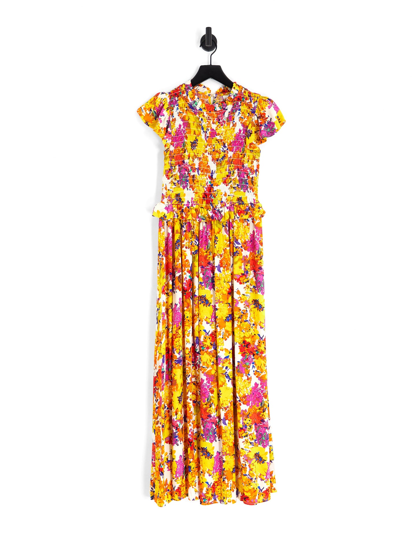 Y.A.S shirred bodice maxi dress in florals