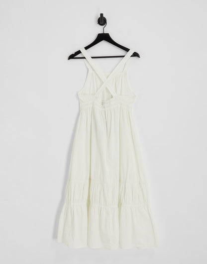 Vero Moda cross back maxi dress in white