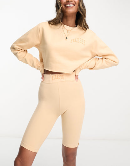 ellesse Lucini legging shorts in light brown