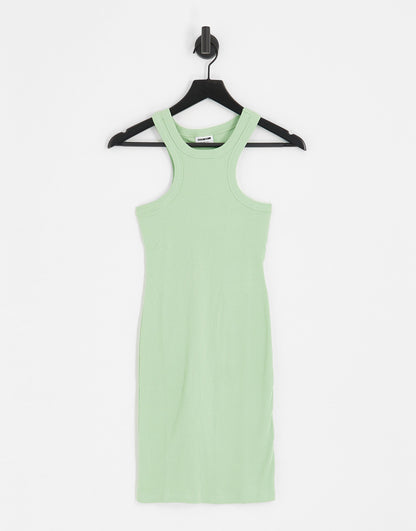 Noisy May Petite racer neck mini dress in green