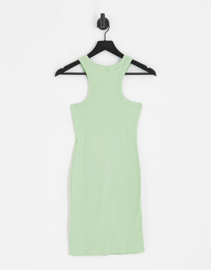 Noisy May Petite racer neck mini dress in green