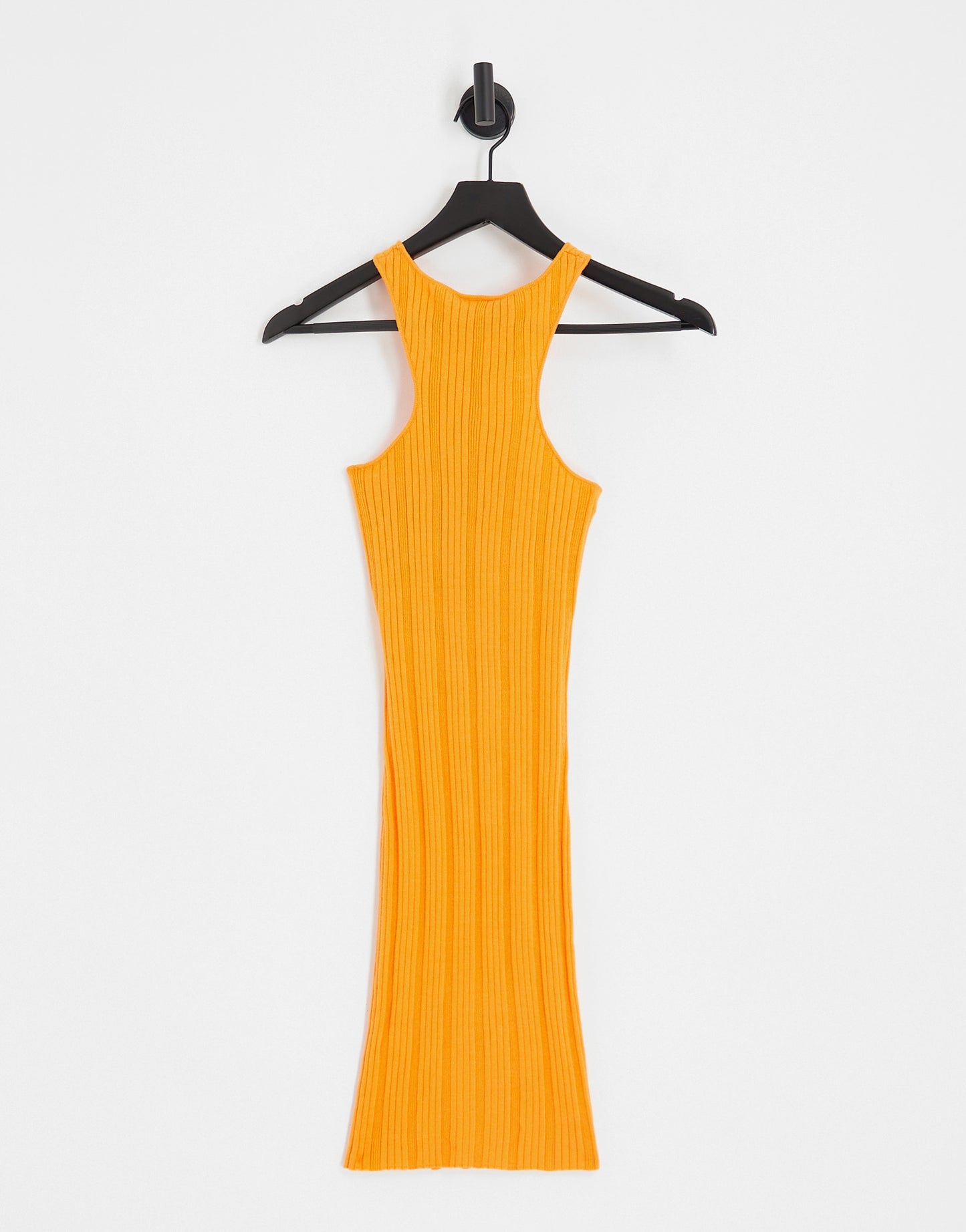 Noisy May twist front knitted racer neck mini dress in orange