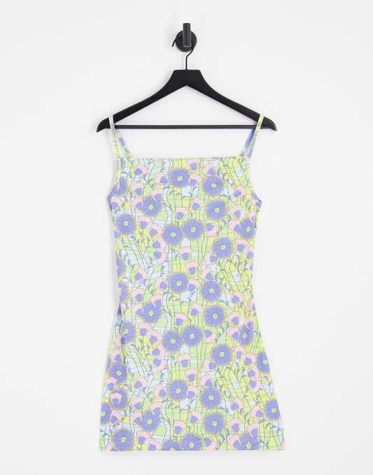 Noisy May cowl neck mini dress in multi flower print