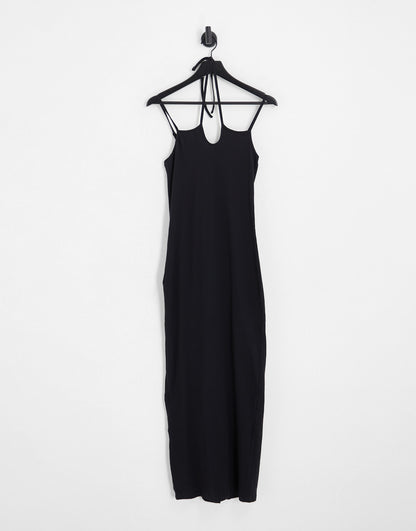 Noisy May cross back maxi dress in black