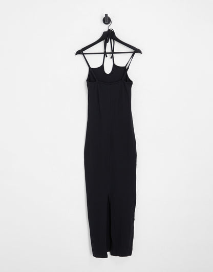 Noisy May cross back maxi dress in black