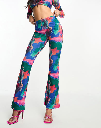 Sixth June co-ord printed mesh trousers in multi