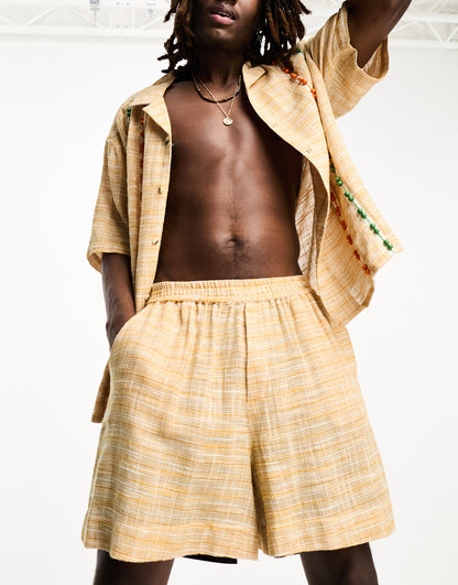 Reclaimed Vintage limited edition woven check shorts