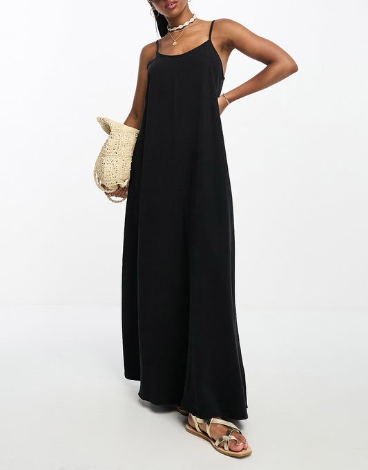 Vero Moda premium super soft cami maxi dress in black