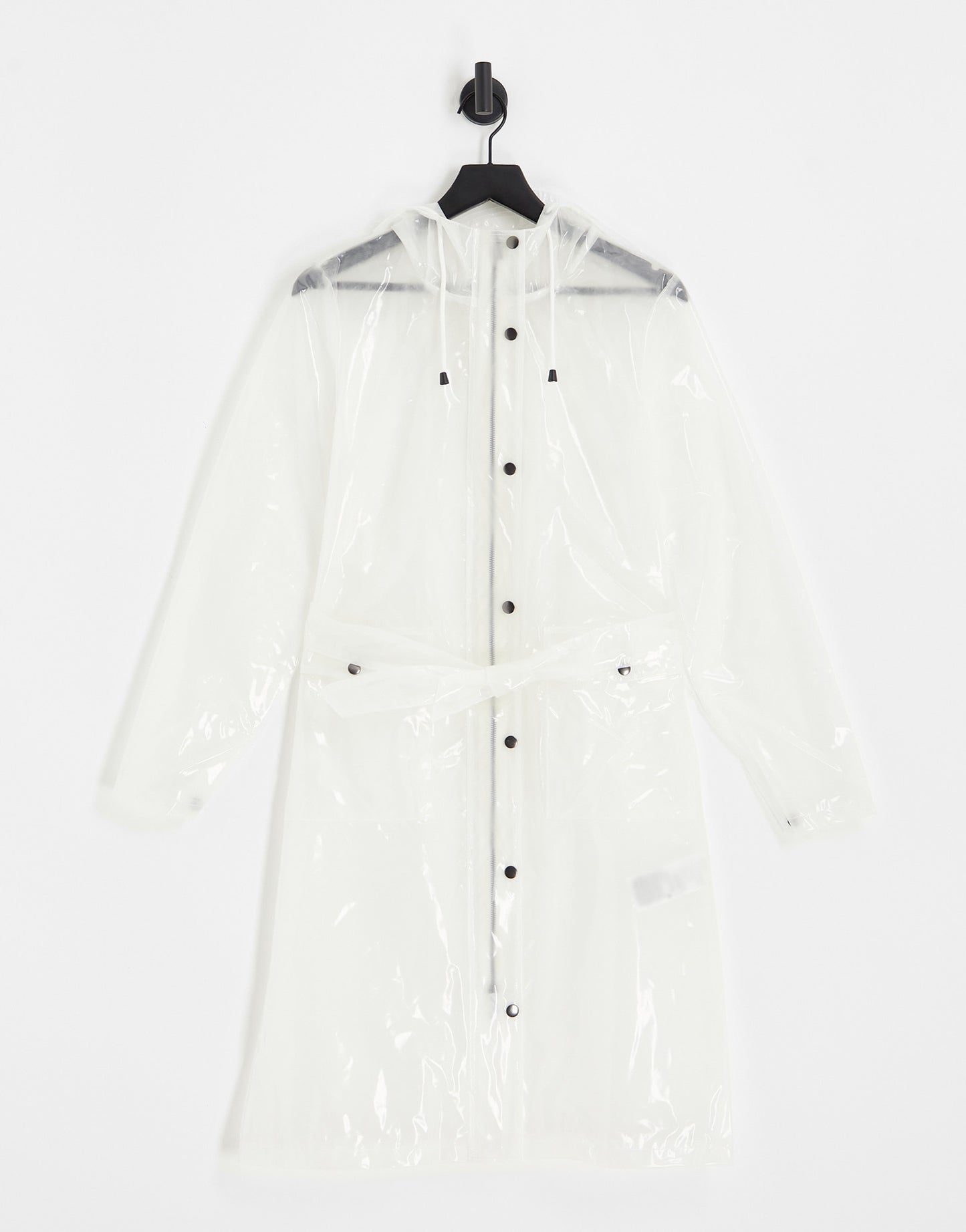 Noisy May Droplets longline transparent showerproof raincoat in white