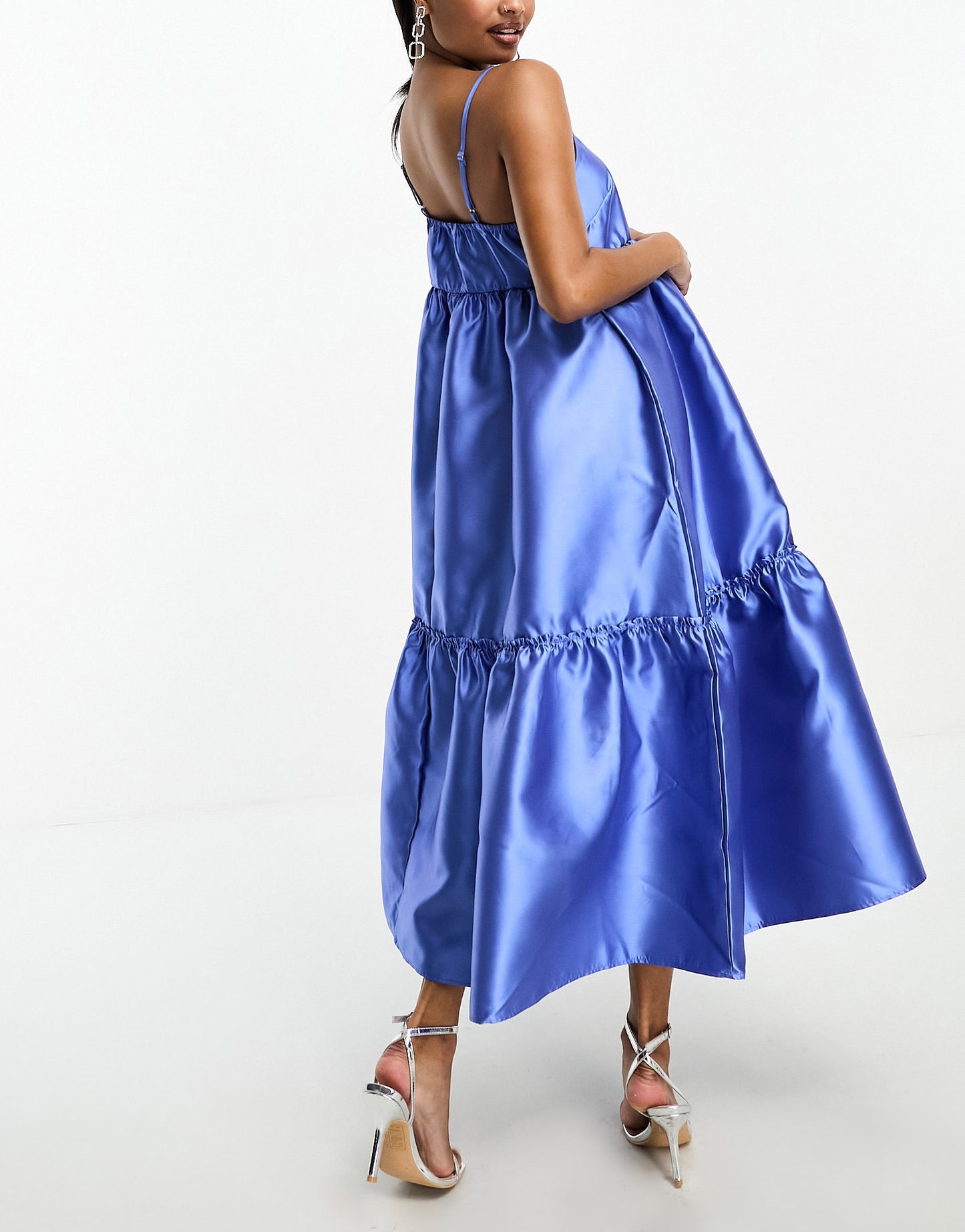 Y.A.S Petite structured prom midi dress in blue