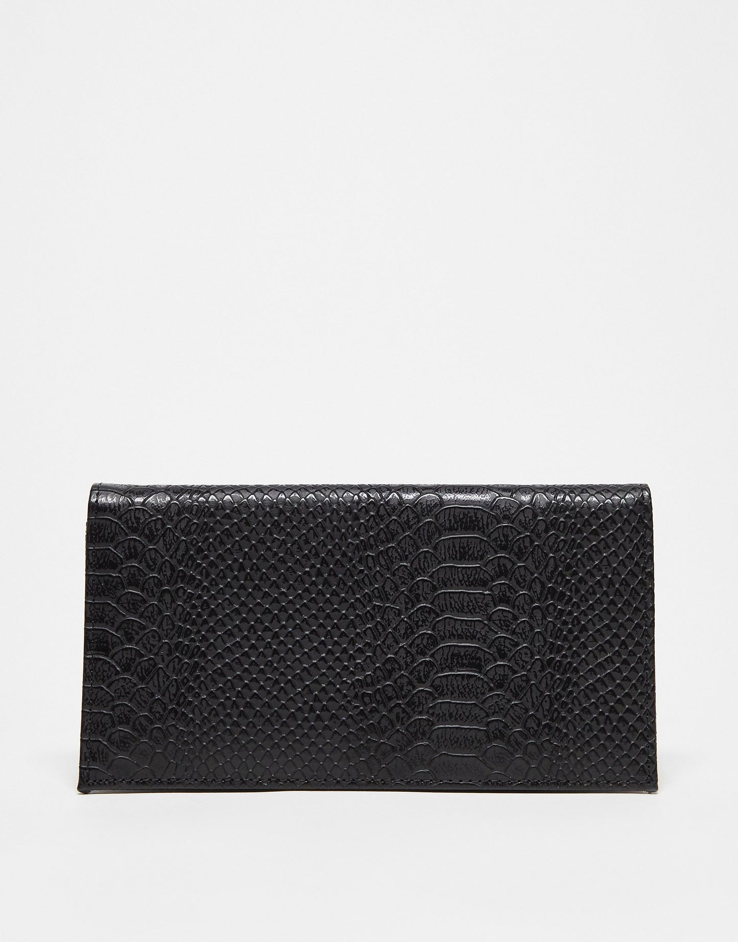 ASOS DESIGN snake effect foldover purse