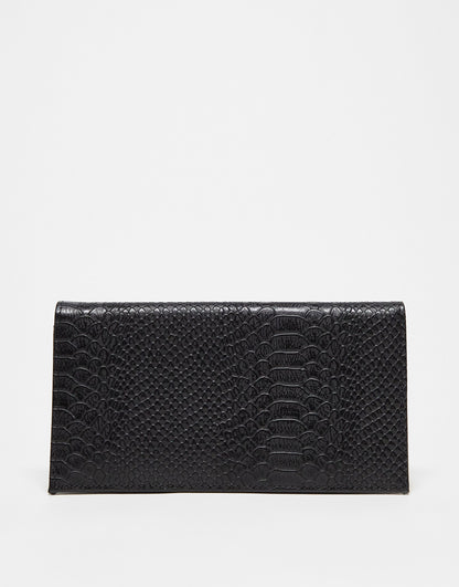 ASOS DESIGN snake effect foldover purse