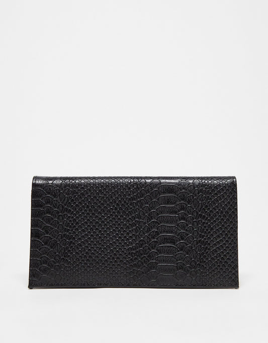 ASOS DESIGN snake effect foldover purse