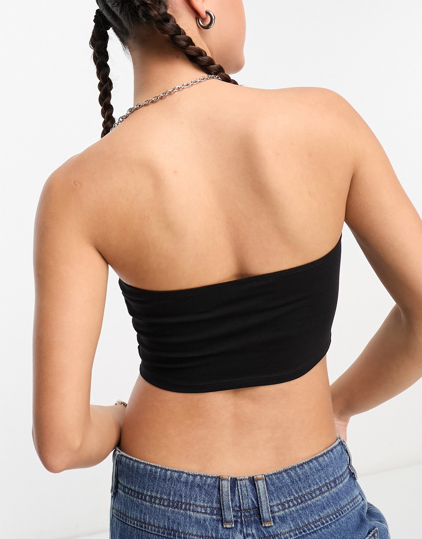 ASOS DESIGN slash front bandeau in black