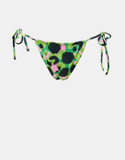 ONLY tie side bikini bottoms in green animal print