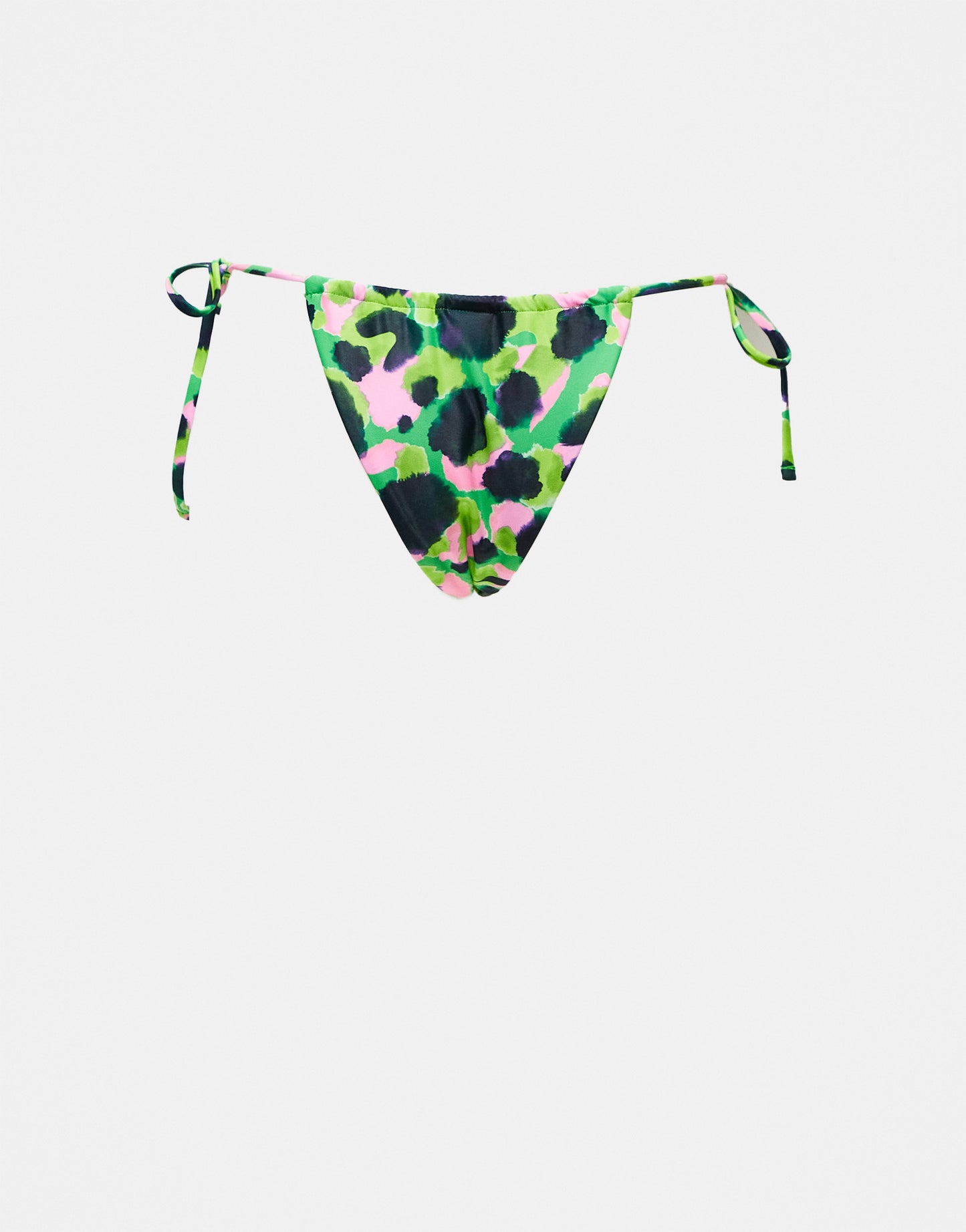 ONLY tie side bikini bottoms in green animal print