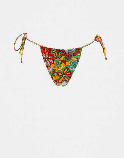 ONLY tie side bikini bottoms in bright 70s floral