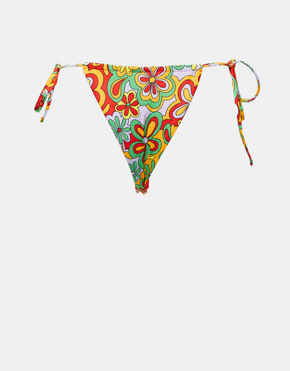 ONLY tie side bikini bottoms in bright 70s floral