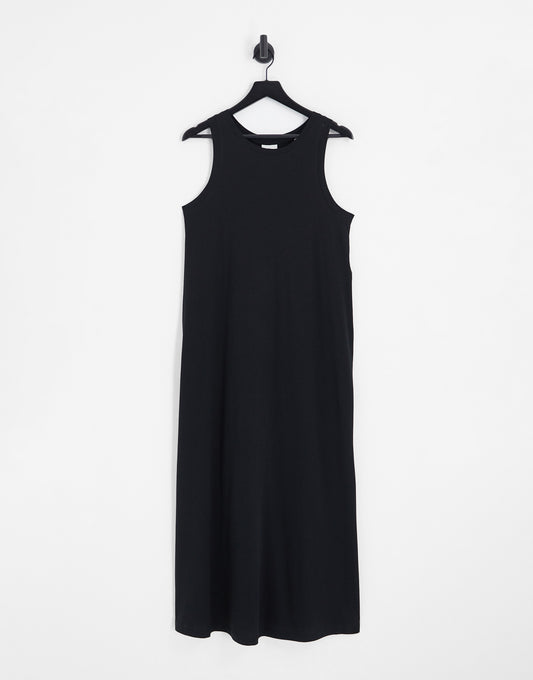 Only Curve high neck maxi dress in black