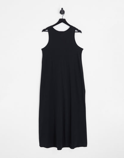 Only Curve high neck maxi dress in black