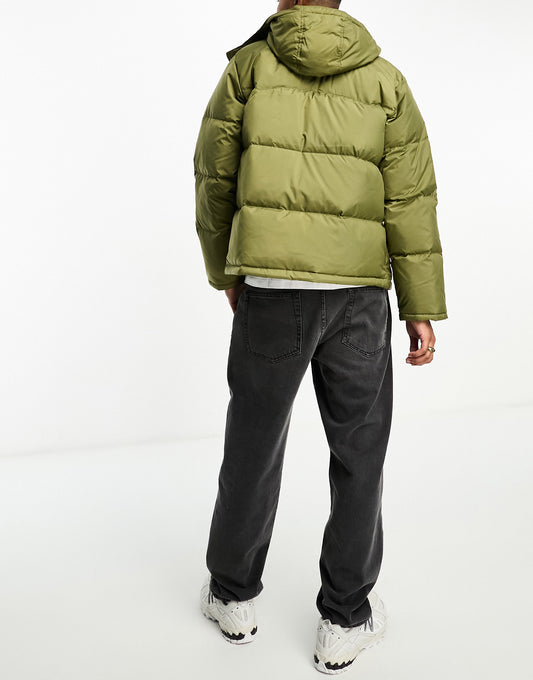 Levi's Down Puffer jacket in olive green with hood