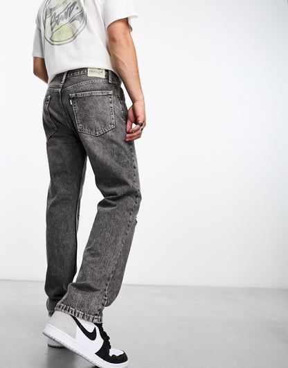 Levi's Silvertab straight fit jeans in grey wash with distressing