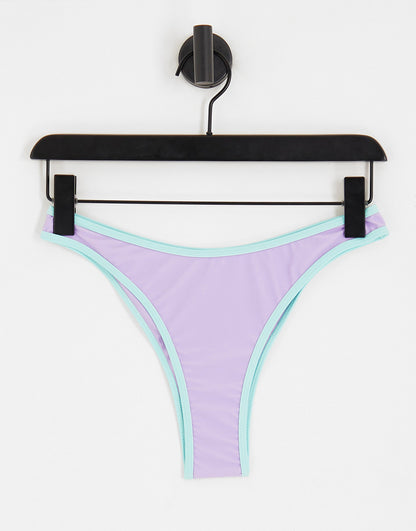 Only bikini bottoms in lilac and turquoise