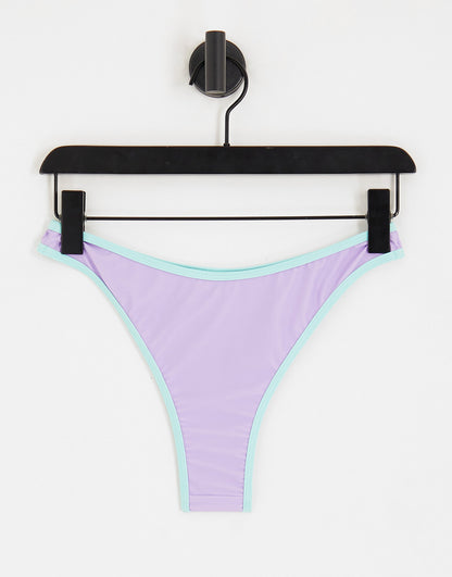 Only bikini bottoms in lilac and turquoise